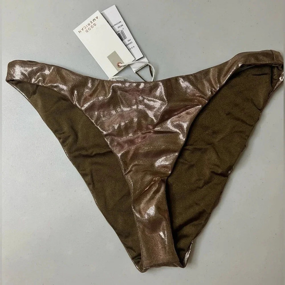 Good American Better Bikini Swimsuit Bottom Mocha Foil Size 3/Large NWT - Picture 2 of 5